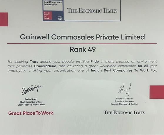 Gainwell Has Been Ranked #49 Among India’s Best Companies